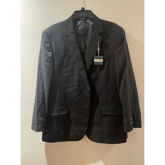 Joseph & Feiss Mens Solid Black Blazer Executive Fit Wool Size 44R - Picture 1 of 5
